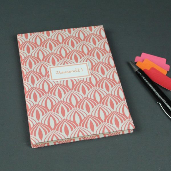 Apricot creme gemusterter Taschenkalender 2021