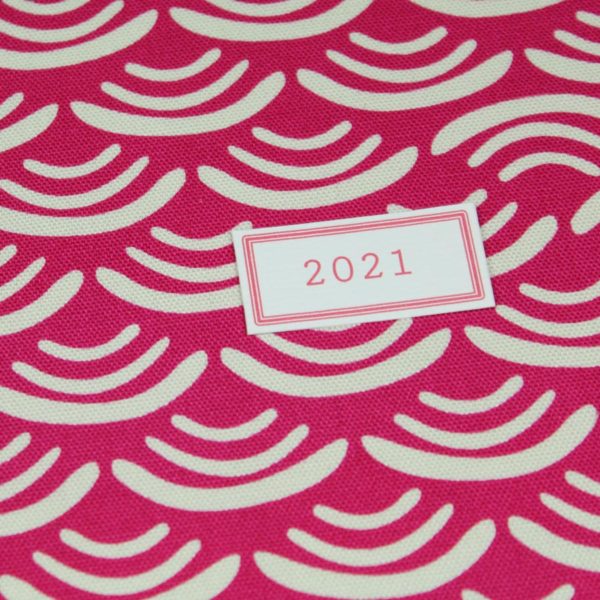 Buchkalender pink weiß gemustert