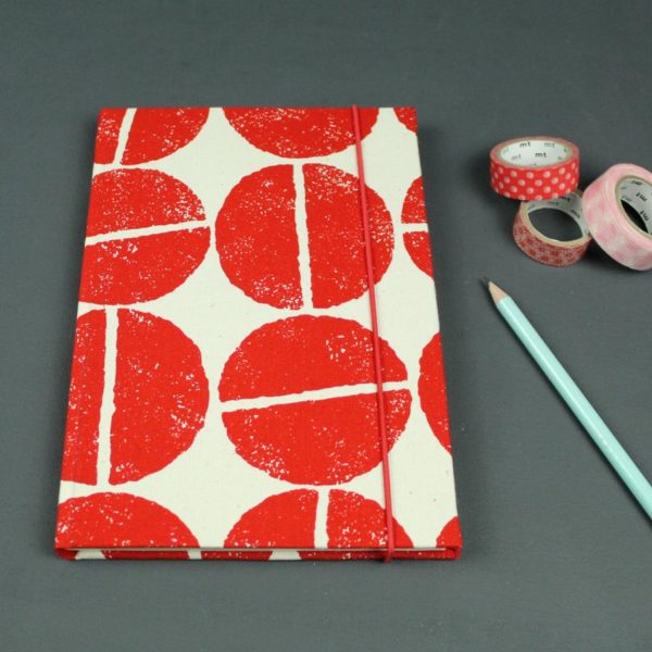 Creme rotes Notizbuch DIN A5