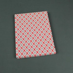 Adressbuch DIN A5 mit kleinem rot türkis weiß Muster