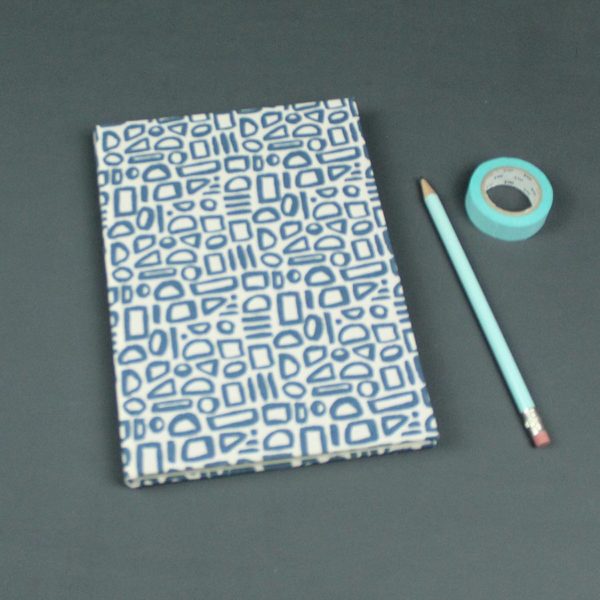 Bullet Journal blau creme gemustert