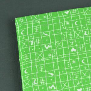 Freundebuch grün weiß Hähnchenmuster