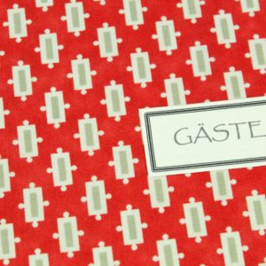 Gästebuch rot weiiß mit kleinen Ornamenten