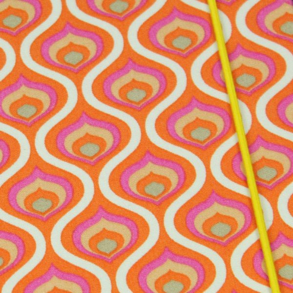 Grafisch gemustertes orange pink Notizbuch