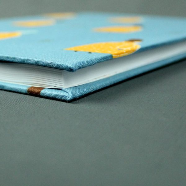 Buchkalender petrol orange gemustert