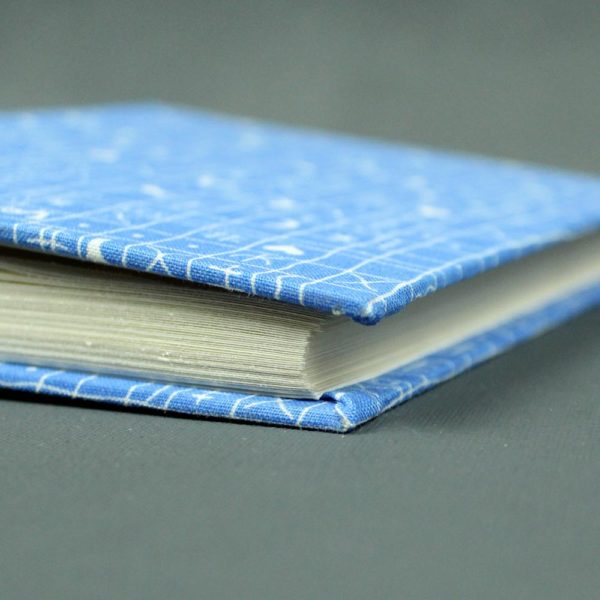 Einsteckalbum blau mit altem Hähnchenmuster