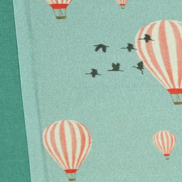 Kleines Einsteckalbum grün apricot mit Heißluftballons