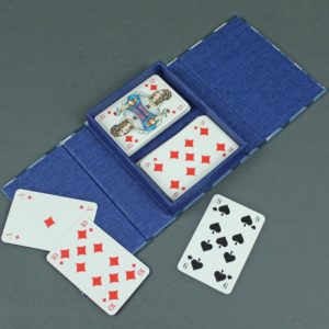 Doppelkopfkarten Kasten in Blautönen