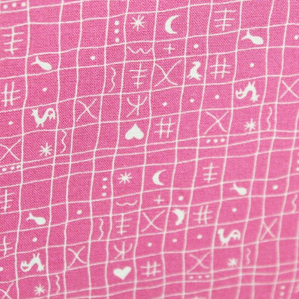 Kleines Einsteckalbum mit rosa weißem Hähnchenmusterstoff bezogen