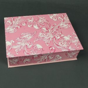 DIN A5 Kästchen mit verspieltem rosa pink Muster