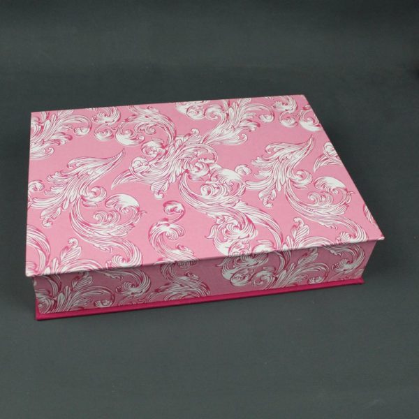 DIN A4 Kasten mit rosa pink handgeschöpftem Papier