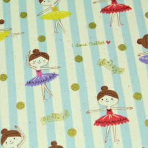 Quadratisches Poesiealbum hellblau weiß mit Ballerinas