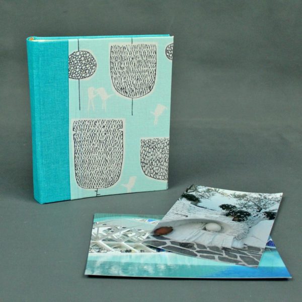 Einsteckalbum türkis weiß für Fotos im Postkartenformat
