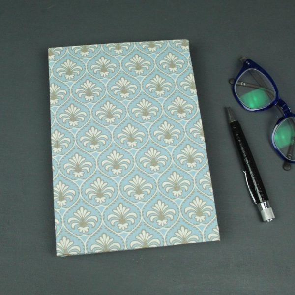 Tagebuch romantisch Lilienmuster bleu creme