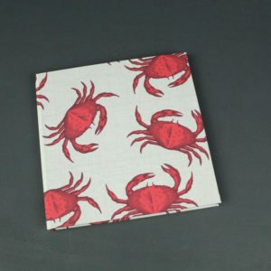 Gästebuch quadratisch grau Krabben rot