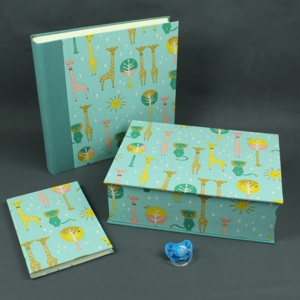 Baby Erinnerungsboxen Set Löwe und Giraffe