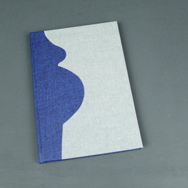 Schwangerschaftstagebuch blau graues Buchbinderleinen
