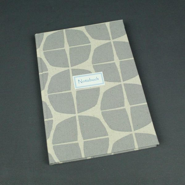 Notizbuch Creme Grau mit großen Polka Dots DIN A5