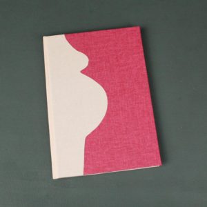 Schwangerschaftstagebuch DIN A5 apricot pink Buchbinderleinen