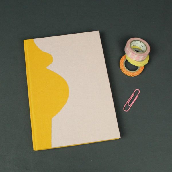 DIN A5 Schwangerschaftstagebuch gelb rosa