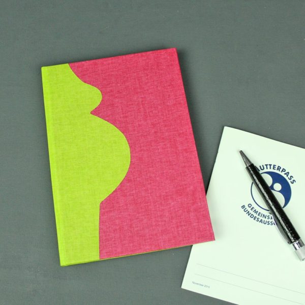 Schwangerschaftstagebuch grün pink