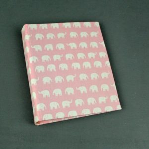 Einsteckalbum DIN A5 rosa mit weißen Elefanten
