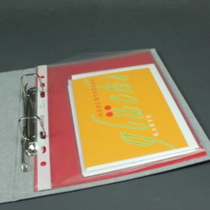 DIN A5 Ordner Grau Rot grafisch