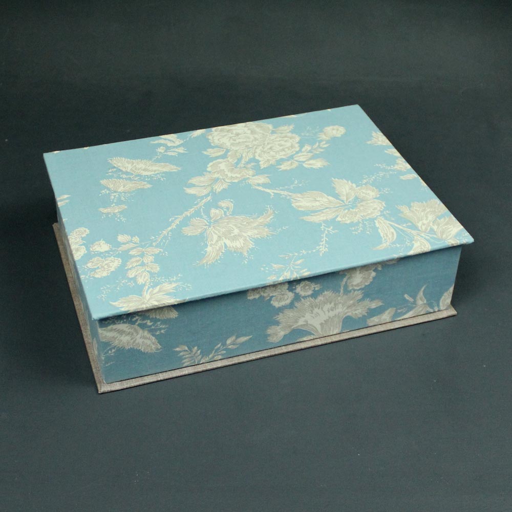 Schmuckkasten DIN A5 bleu beige Toile de Jouy